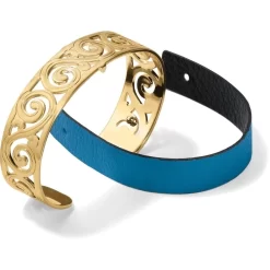Christo Barcelona Slim Cuff Bracelet Set -Fashion Accessories christo barcelona slim cuff bracelet set gold bali blue 2