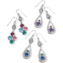 Elora Gems Dots French Wire Earrings -Fashion Accessories elora gems dots french wire earrings silver multi 2