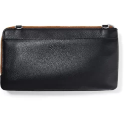 Ferrara Duet Zip Pouch -Fashion Accessories ferrara duet zip pouch black brown 2