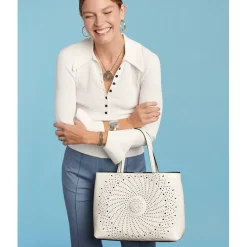 Fiora Large Tote -Fashion Accessories fiora large tote white 3