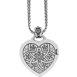 Floral Heart Locket Necklace -Fashion Accessories floral heart locket necklace silver 2 cd769c75 1b28 41f1 afcb 4eabbd59d1f3