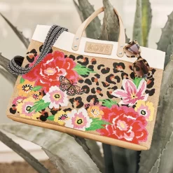 Garden Spots East West Burlap Tote -Fashion Accessories garden spots east west burlap tote multi 5