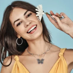 Halo Gems Monarch Necklace -Fashion Accessories halo gems monarch necklace silver multi 4