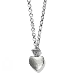 Inner Circle Heart Toggle Necklace -Fashion Accessories inner circle heart toggle necklace silver 0
