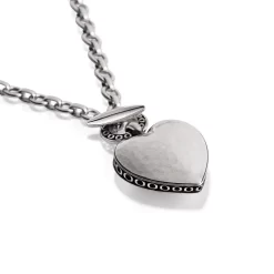 Inner Circle Heart Toggle Necklace -Fashion Accessories inner circle heart toggle necklace silver 2