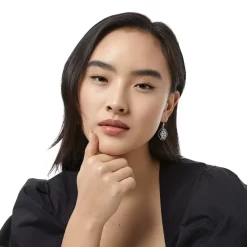 Intrigue Soiree French Wire Earrings -Fashion Accessories intrigue soiree french wire earrings silver black 2