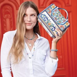 La Farfalla Emilia Flap Bag -Fashion Accessories la farfalla emilia flap bag white multi 4