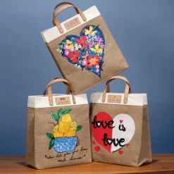 Love Is Love Burlap Tote -Fashion Accessories love is love burlap tote multi 3 7f817209 3545 4073 9dbf 8e45002139c3