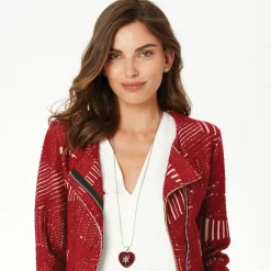 Loving Heart Convertible Locket Necklace -Fashion Accessories loving heart convertible locket necklace silver red 4 d5196749 c984 440b be0f 8cf6c8f1e68c