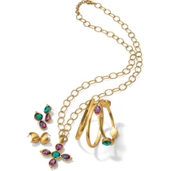 Mercury Bangle -Fashion Accessories mercury bangle brushed gold green 2