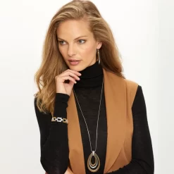 Meridian Swing Long Necklace -Fashion Accessories meridian swing long necklace silver gold 3