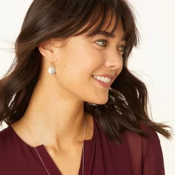 Mingle Disc French Wire Earrings -Fashion Accessories mingle disc french wire earrings silver 2