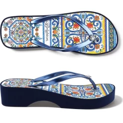 Museum Flip Flops -Fashion Accessories museum flip flops navy 3