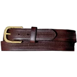 Oil Tan Embossed W/ Stitching Belt