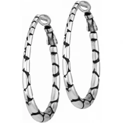Pebble Oval Hoop Earrings -Fashion Accessories pebble oval hoop earrings silver 2 5787465c 3f02 4dc2 a4bc 57c611b0cc37