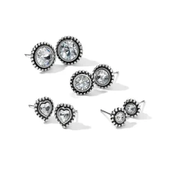 Shimmer Heart Mini Post Earrings -Fashion Accessories shimmer heart mini post earrings silver 3 c400ee46 e3a5 4dfa bc96 208b11701e41