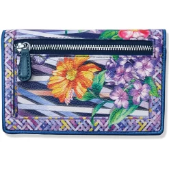 Trellis Blooms Medium Folio Wallet -Fashion Accessories trellis blooms medium folio wallet multi 2