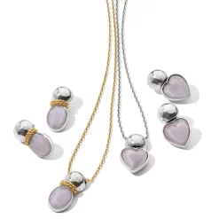 Venus Post Drop Earrings -Fashion Accessories venus post drop earrings gold lilac 2