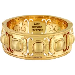 Versailles Amalia Hinged Bangle -Fashion Accessories versailles amalia hinged bangle brushed gold blue 2 ca3f301f 89e1 442c 9667 a1a851de0d68